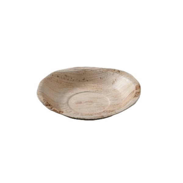 Piattini piani compostabili 12 cm in foglia di palma - confezione da 25 pezzi