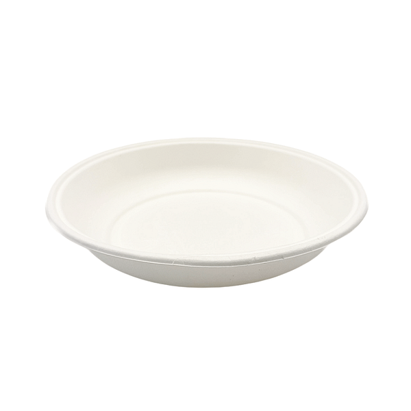 Piatto fondo bianco compostabile diametro 21 cm - confezione da 100 pezzi.