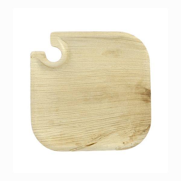 Piatto porta bicchiere compostabile quadrato 21x21 cm in foglia di palma