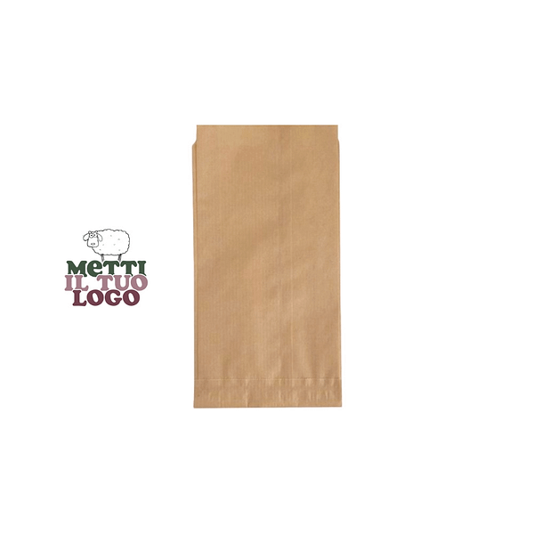 Sacchetti carta pane avana millerighe personalizzati 22x44 cm 10 kg.
