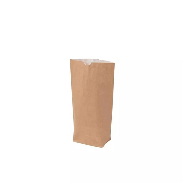 Sacchetto compostabile antiunto in carta kraft 16,5x26x6 cm
