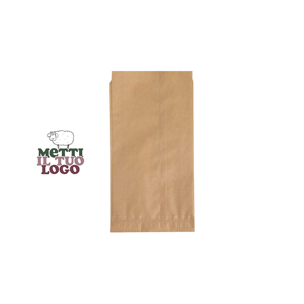 Sacchetti per pane millerighe avana personalizzati, 19x38 cm, 10 kg.
