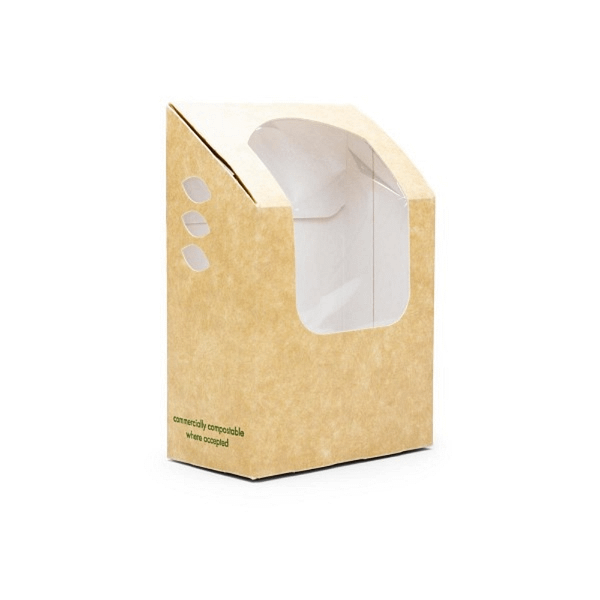 Scatolina street food compostabile con finestra in PLA – confezione da 500 pezzi