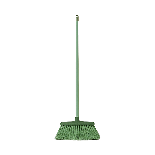 Scopa interni plastica riciclata con manico verde