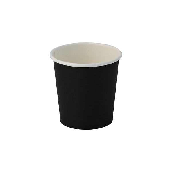 Tazzine caffè biodegradabili nere in cartoncino da 115 ml - confezione da 100 pezzi.
