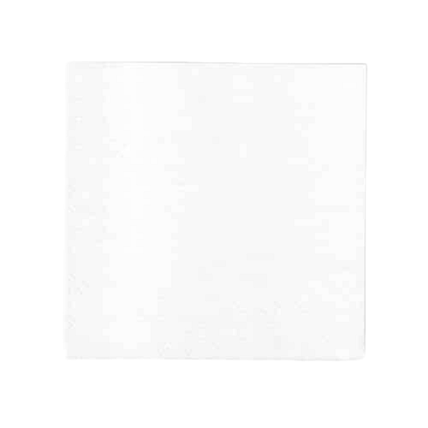 Tovaglioli bianchi monovelo 33x33 cm, confezione da 1000 pezzi in bioplastica.