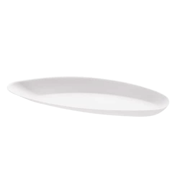 Vassoi monouso biodegradabili 25 cm per aperitivi, in polpa di cellulosa e PLA, confezione da 100 pezzi.