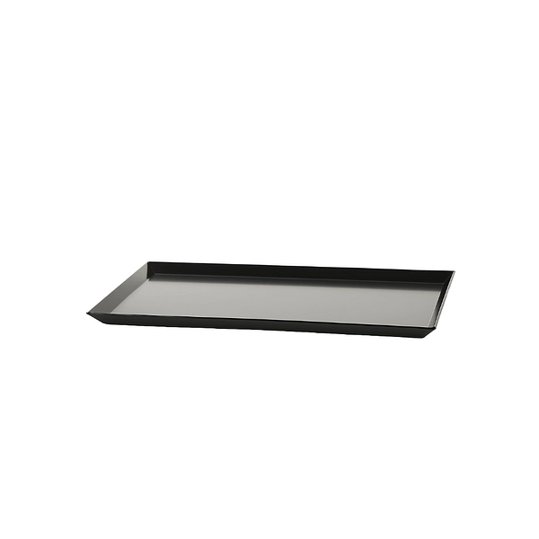 Vassoi da bar riutilizzabili rettangolari 37x27 cm, neri, 25 pezzi. Realizzati in materiale infrangibile e durevole, con superficie antiscivolo per maggiore sicurezza. Ideali per l'uso intensivo in ambienti professionali.