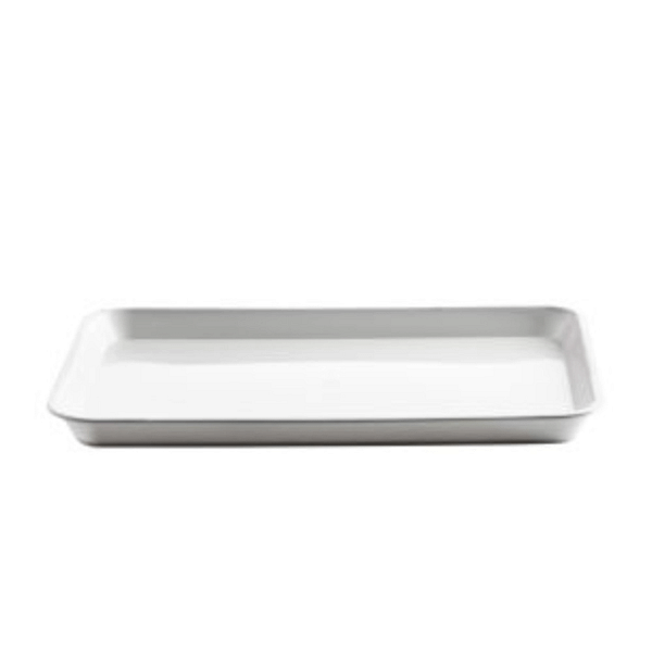 Vassoi per ristorazione in plastica dura bianchi 50x40 cm, 10 kg. Ultra resistenti, con superficie antiscivolo per il trasporto sicuro di pasti completi. Ideali per un uso intensivo in ambienti professionali.