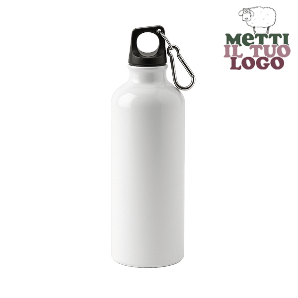 Bottiglia alluminio 750ml bianca personalizzabile ecologica