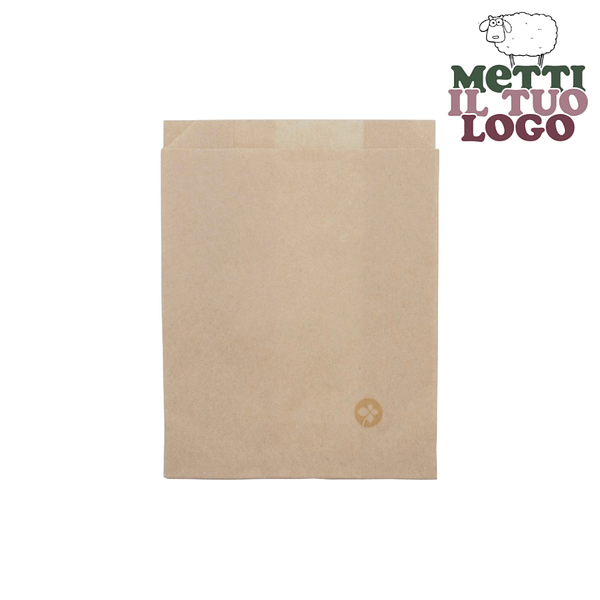 Sacchetto carta fritti personalizzato bio compostabile antiunto 12x6x16cm