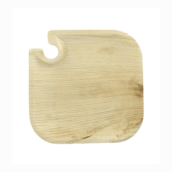 Assiette carrée compostable en feuilles de palmier 21×21 cm, lot de 25.
