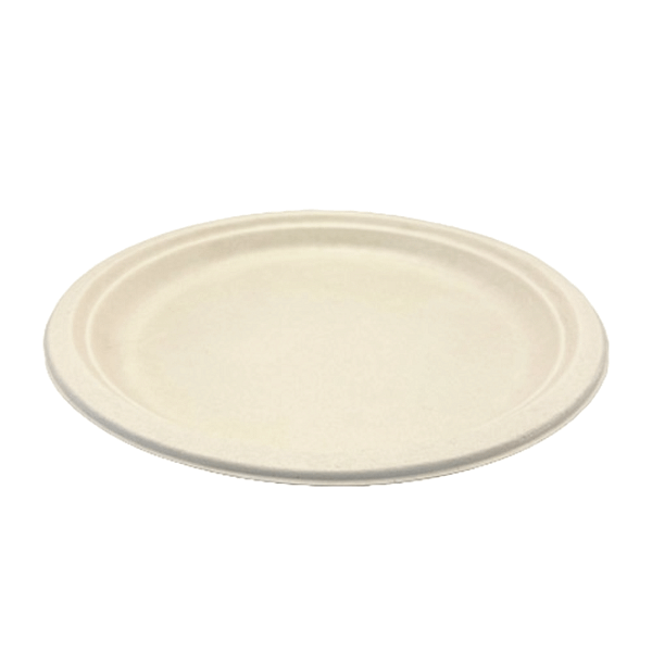 Grandes assiettes Havane en pulpe de cellulose et PLA ø 30 cm, lot de 100, compostables.