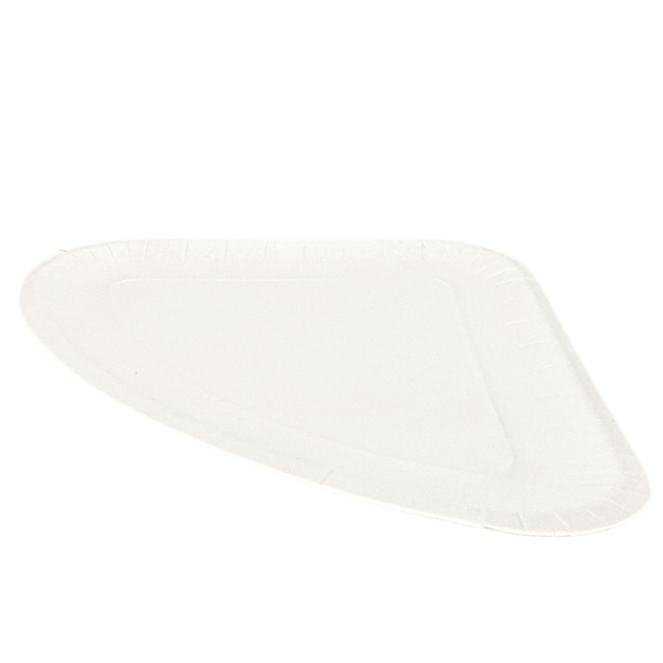 Assiettes à pizza triangulaires en carton et biocomposées, lot de 100, compostables.