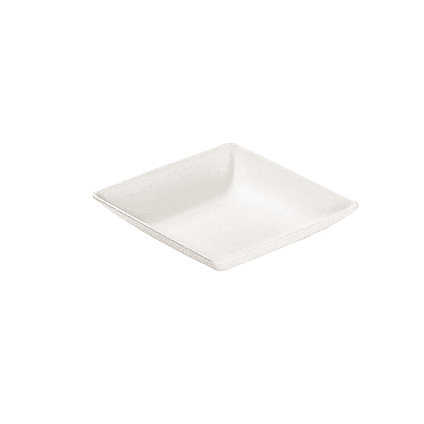 Assiettes carrées pour finger food en cellulose et PLA, 100 pcs, compostables et biodégradables.