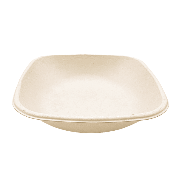 Assiettes creuses Havana en cellulose et PLA, 500 ml, lot de 125, compostables.