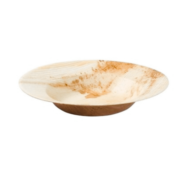 Assiettes creuses en feuille de palmier, 23 cm, lot de 25, compostables et biodégradables.