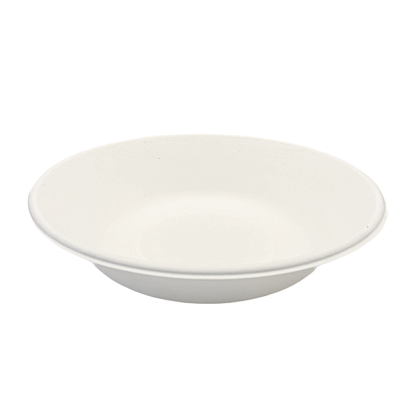 Assiettes creuses en pulpe de cellulose et PLA 680 ml, lot de 125, compostables.
