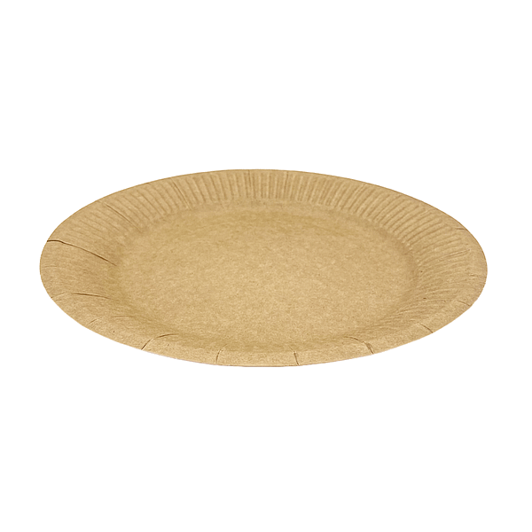 Assiettes écologiques en papier havane 23cm - paquet de 100 pièces
