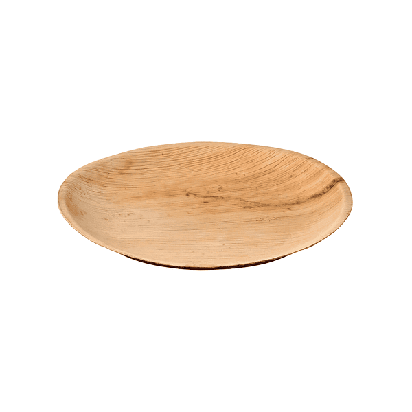 Assiette plate en feuille de palmier ø 23 cm, compostable et biodégradable, design naturel