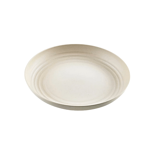 Assiettes réutilisables en plastique rigide beige ø 22 cm, lot de 48.
