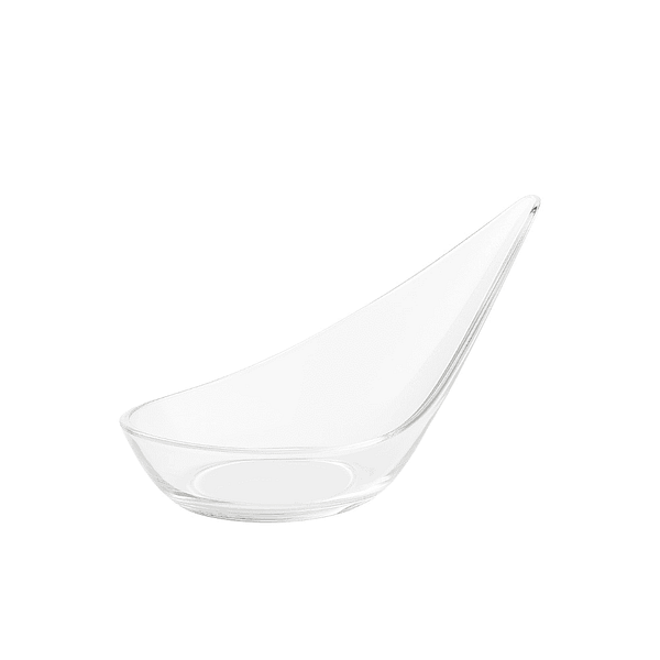 Assiette compostable transparente en forme de cuillère 10,3x3,8 cm.