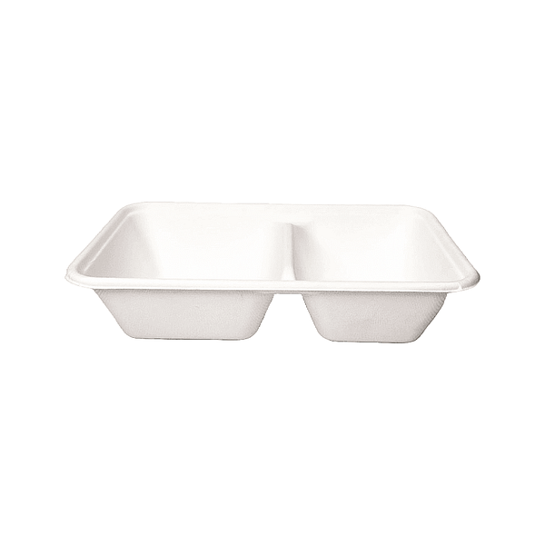 Barquettes alimentaires 2 compartiments 1L lot de 100