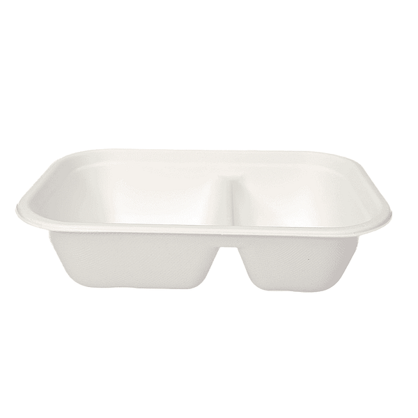 Barquettes biodégradables à compartiments bis 1000 ml 125 pcs