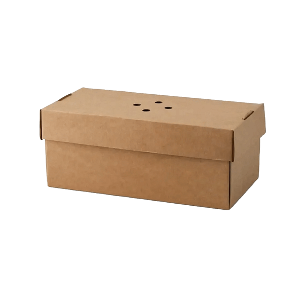 Boîte double pour hamburgers en carton kraft avana, compostable.