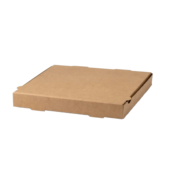 Boîte à pizza kraft avana 31,5×31,5 cm, compostable et biodégradable.