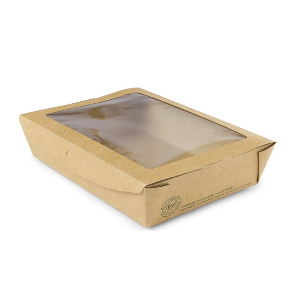 Boîte en carton avec fenêtre en bioplastique 1100 ml