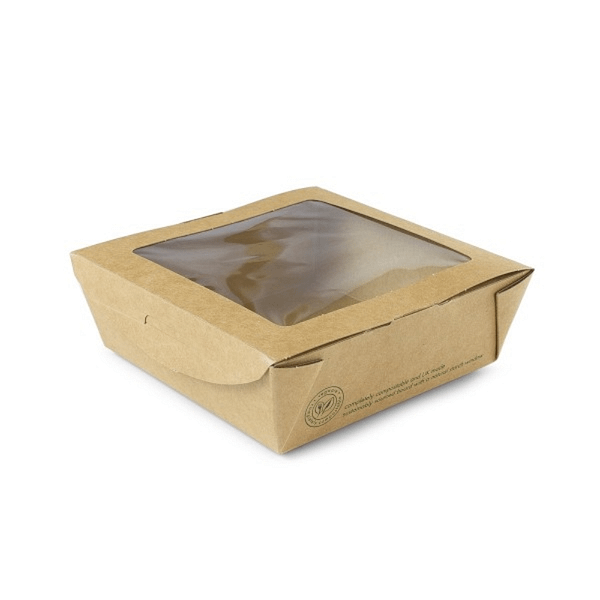 Boîte en carton avec fenêtre en bioplastique 650 ml