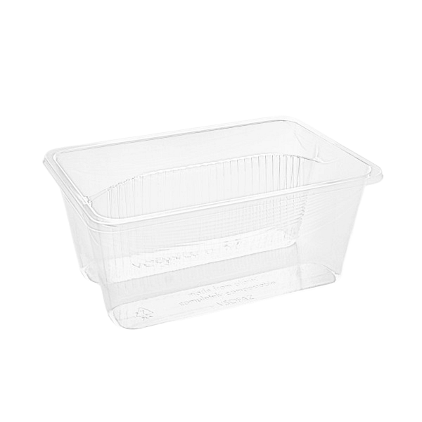 Boîtes sandwich à deux compartiments en bioplastique, 250 pcs, compostables et biodégradables.