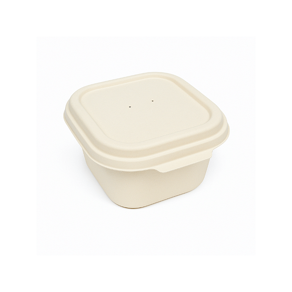 Bol écologique avec couvercle, 340 ml, lot de 125, compostable et biodégradable.