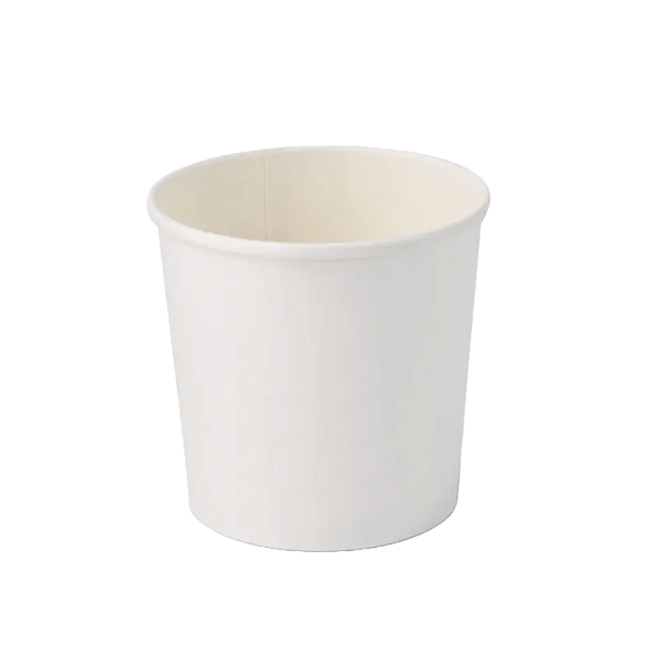 Bol jetable blanche 700 ml en carton avec revêtement PLA – vue du produit