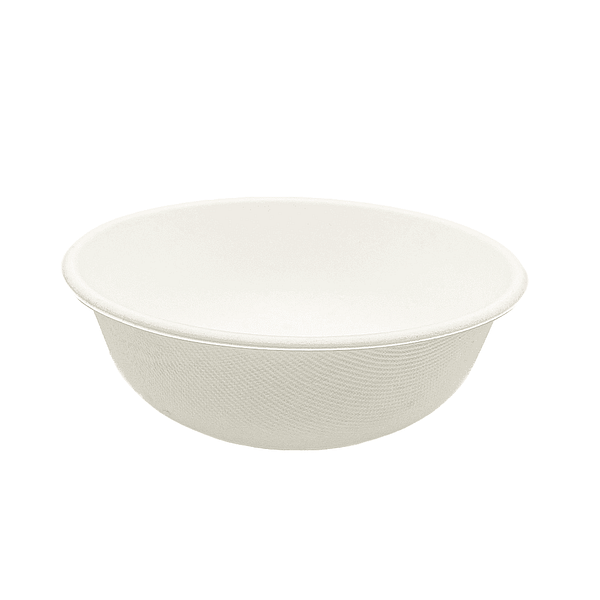Bols à soupe jetables blancs 850 ml en cellulose Popla et PLA, lot de 100, compostables.