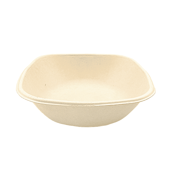 Bols carrés design Havane en cellulose et PLA, 750 ml, lot de 125, compostables.