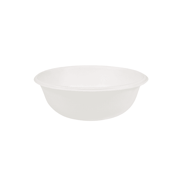 Bols compostables blancs 1200 ml en pulpe, lot de 50.