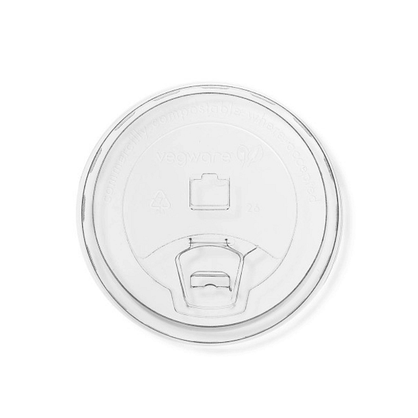 Couvercle PLA biodégradable pour gobelets 9.6cm - Lot de 100