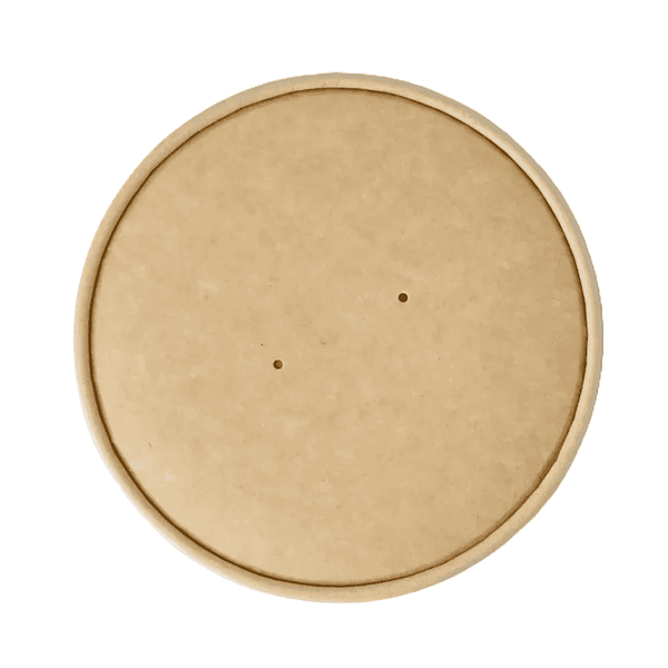 Couvercle en carton kraft 9,7 cm pour bol 400 ml, compostable.