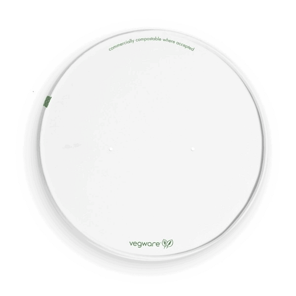 Couvercles en carton blanc compostables pour saladiers ø 18,5 cm, lot de 100.