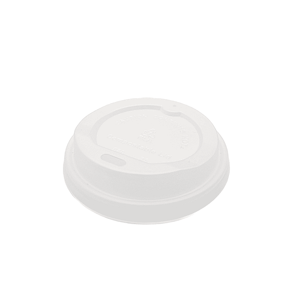 Couvercles en CPLA pour gobelets 180|250 ml, lot de 100, compostables.