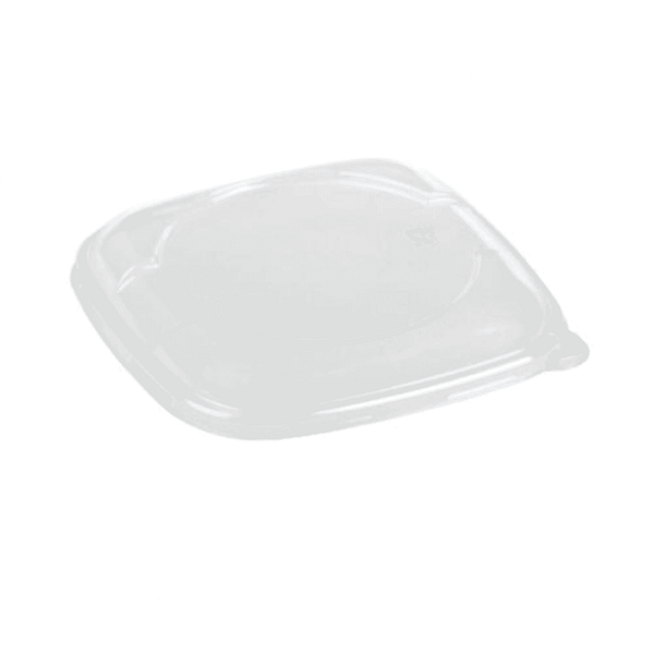 Couvercles carrés en PLA pour plats de 500 et 750 ml, lot de 125, compostables.