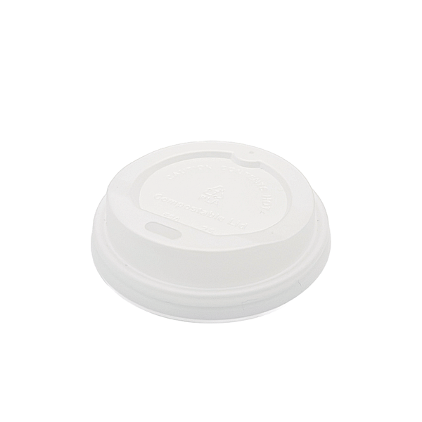 Couvercles bioplastique gobelets 240 ml - Lot de 100 unités