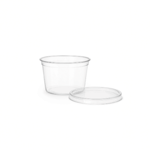 Couvercles en bioplastique pour plats à sauce 120 ml, 100 pcs, compostables et biodégradables.