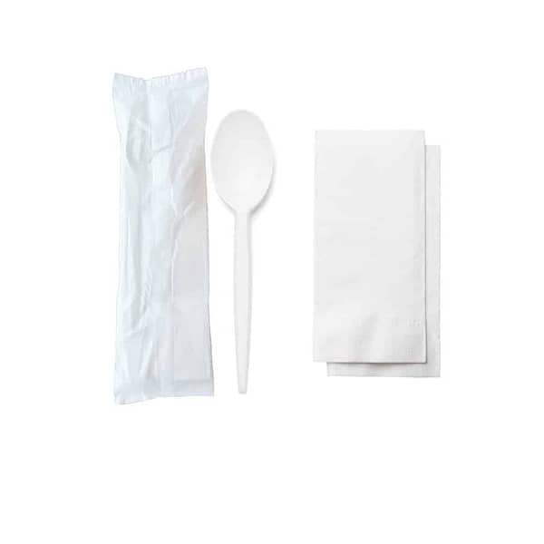 Cuillère compostable en bioplastique ensachée 100 pièces.