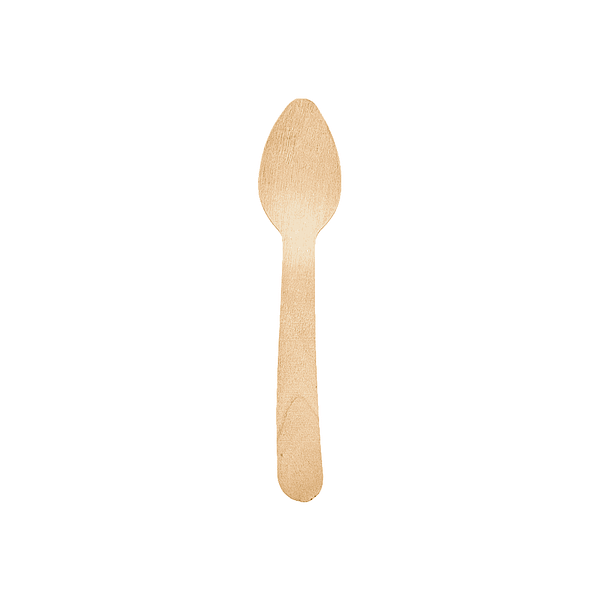 Petite cuillère en bois de bouleau 11 cm, compostable et biodégradable, couleur naturelle