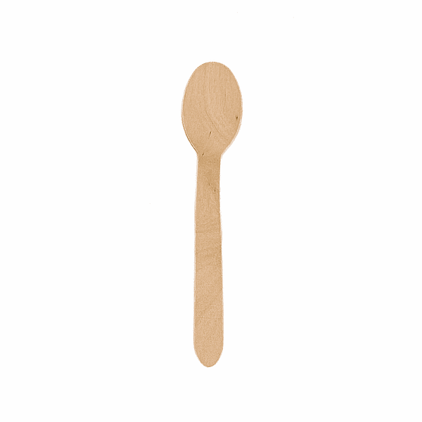 Cuillère en bois 16 cm, compostable et biodégradable, couleur naturelle