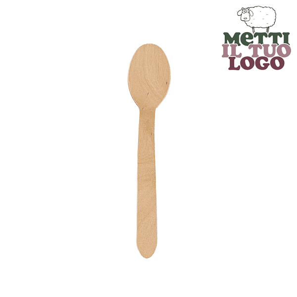 Cuillère en bois personnalisée compostable.