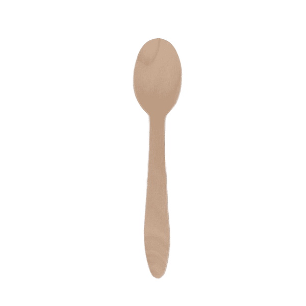 Cuillères écologiques en bois 16,5 cm, lot de 100 pièces.